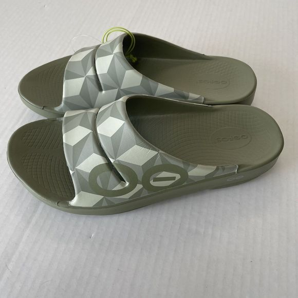 OOFOS Other - OOfos Ooahh Limited Unisex Fractal Green Post Running Recovery Sandals M 10 W 12